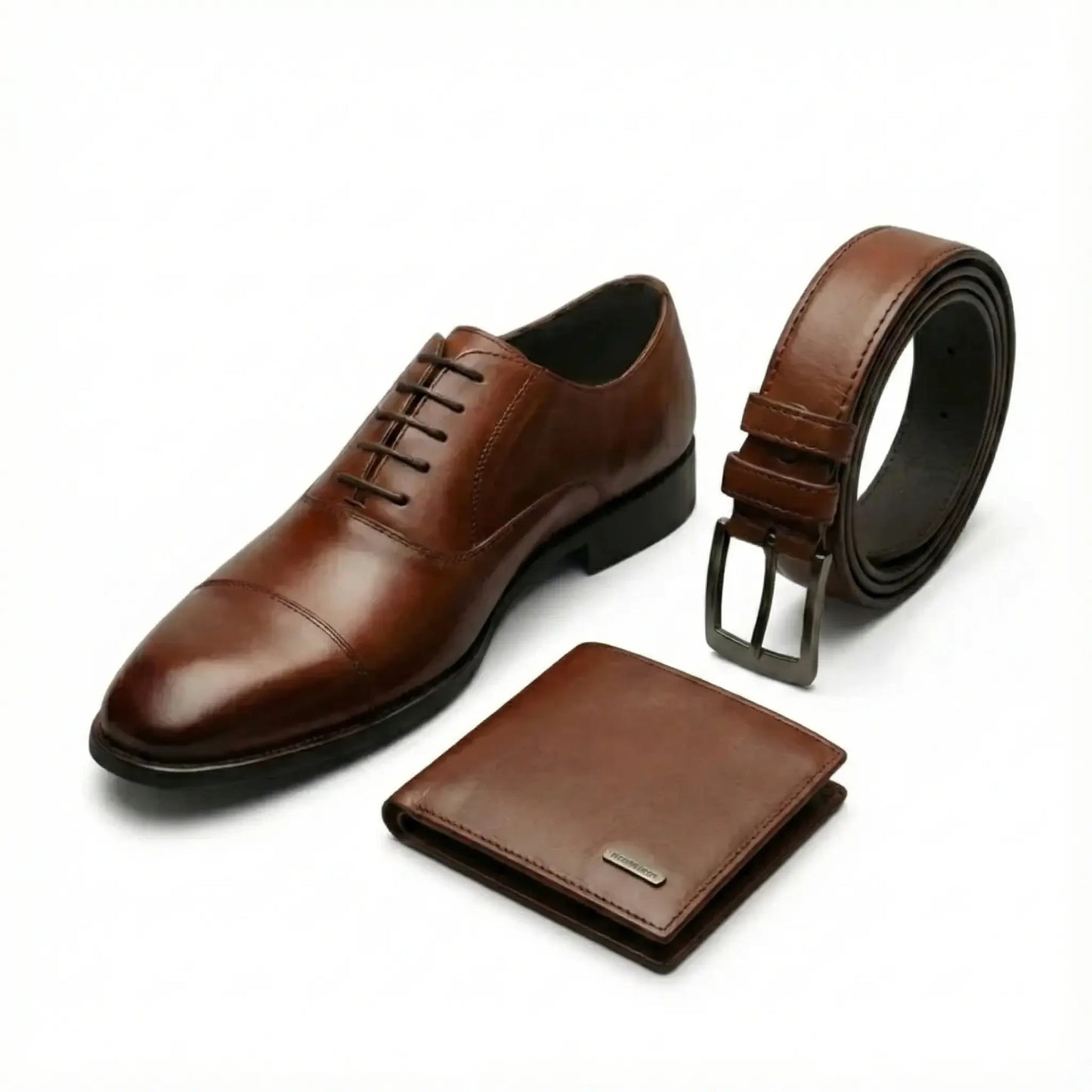 Men’s Oxford Shoes – Premium Leather Elegance with Complimentary Belt & Wallet - Beaumont & Lane