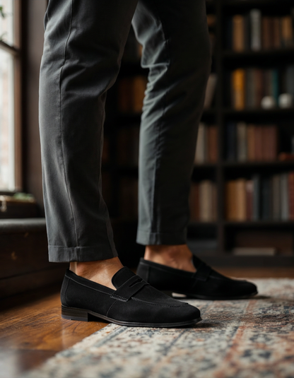 Suede Penny Loafers - Beaumont & Lane