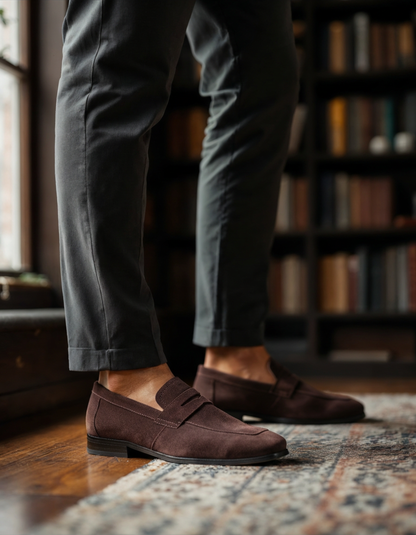 Suede Penny Loafers - Beaumont & Lane