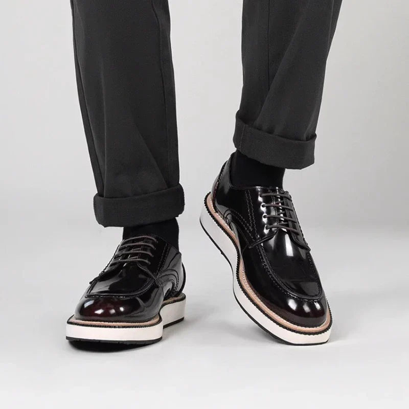 Men’s Genuine Leather Derby Shoes – Classic Brogue Oxford Dress Shoes - Beaumont & Lane