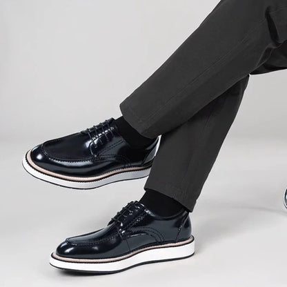 Men’s Genuine Leather Derby Shoes – Classic Brogue Oxford Dress Shoes - Beaumont & Lane