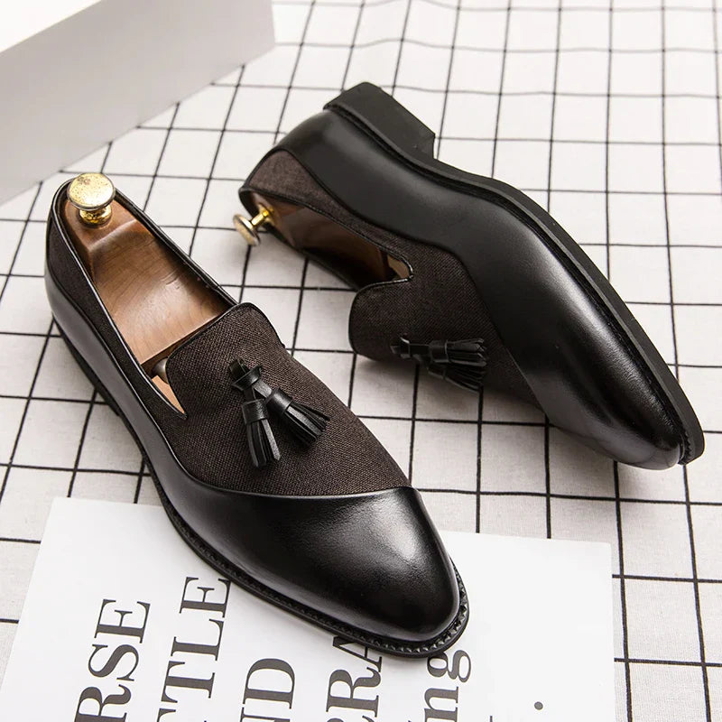 Men’s Slip-On Tassel Loafers – Classic Leather Business Dress Shoes - Beaumont & Lane